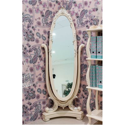 Зеркало напольное деревянное белое