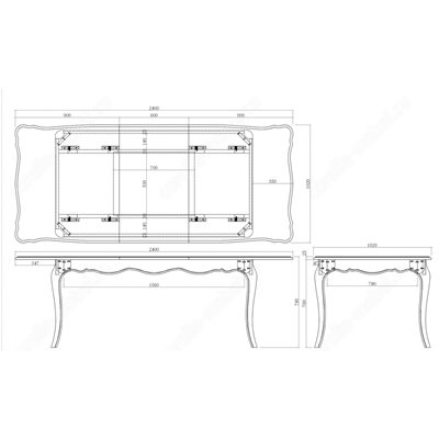 Стол обеденный прованс раскладной 180-240