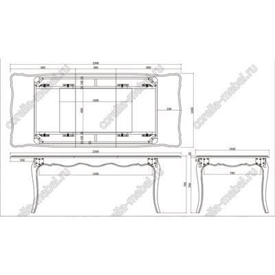 Стол обеденный прованс раскладной 180-240