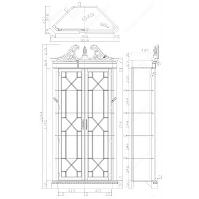 Шкаф витрина угловая 2-х дв.